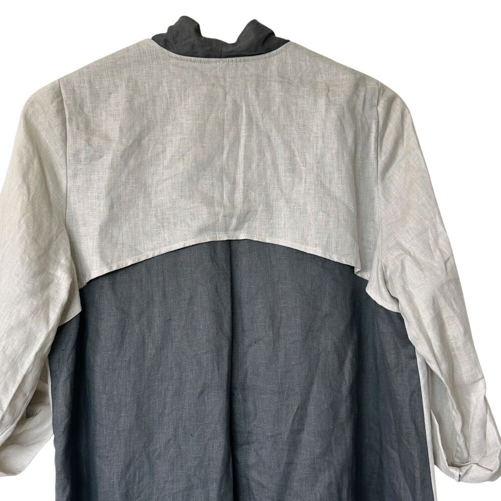 IC By Connie K Linen Logenlook Layered Small open front draped Cardigan - Picture 8 of 8